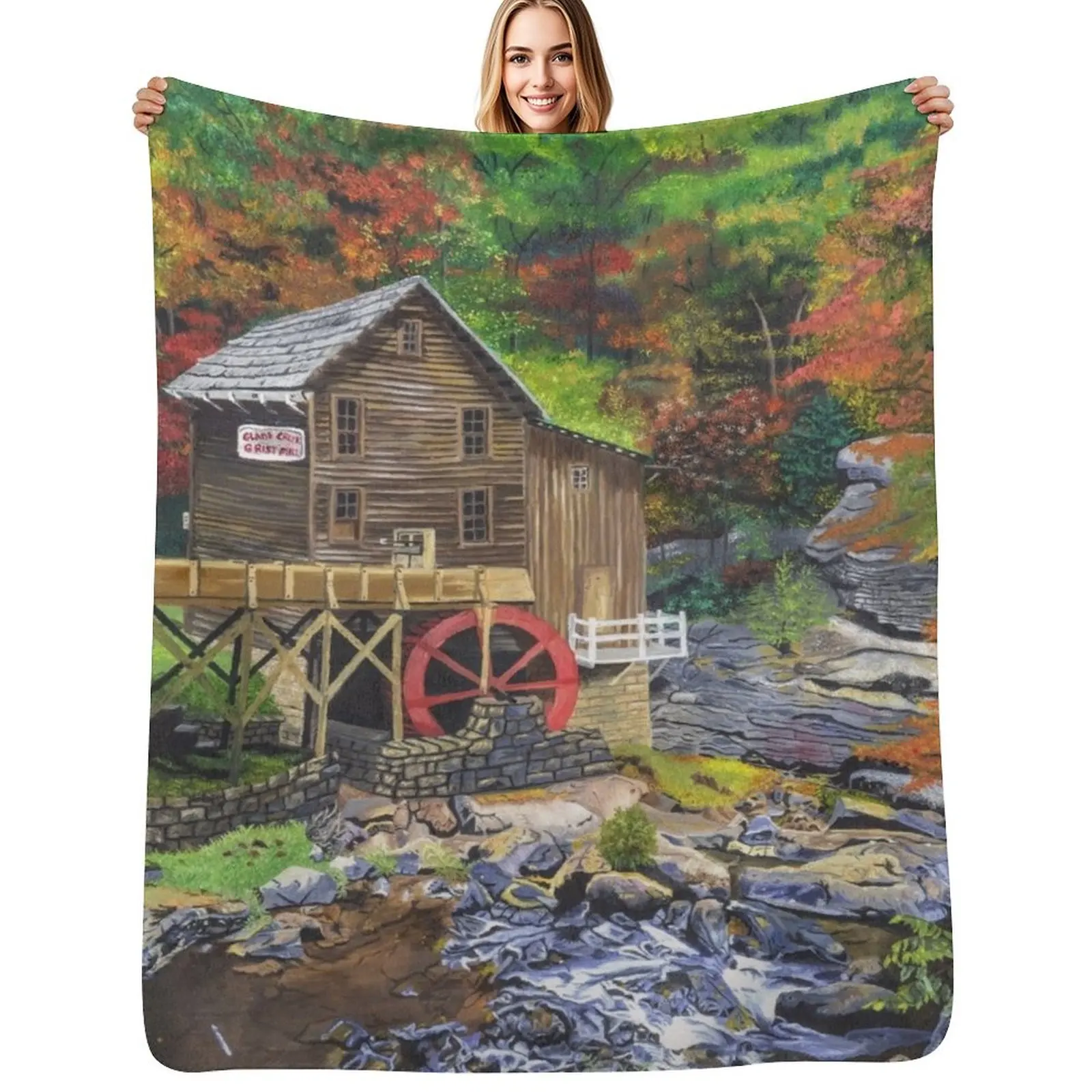 Glade Creek Grist Mill, WV Throw Blanket Soft Breathable Blanket for Night Sleeping
Glade Creek Grist Mill, WV Throw Blanket Soft Breathable Blanket for Night Sleeping