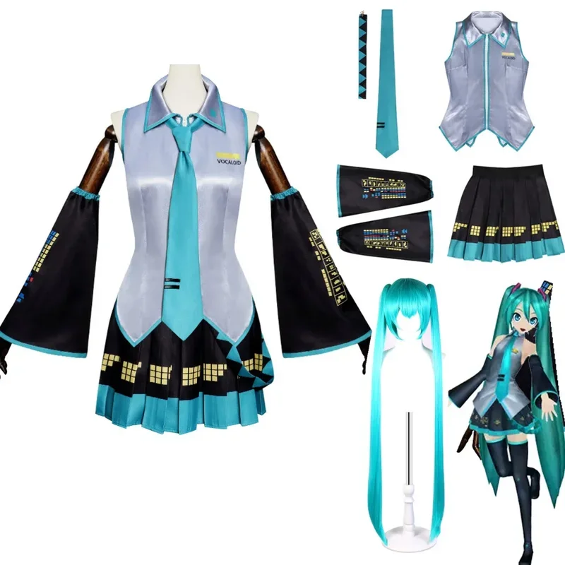 Anime Vocaloid Miku cosplay costume wig dress kawaii Miku cosplay outfits Halloween Carnival party cosplay costume
Anime Vocaloid Miku cosplay costume wig dress kawaii Miku cosplay outfits Halloween Carnival party cosplay costume
