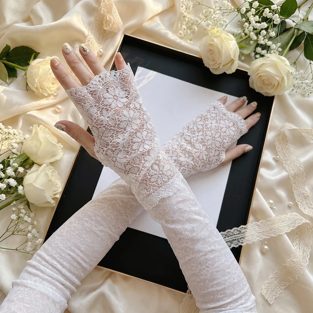New Fashion Ice Silk Sun Protection Sleeves Lace Elastic Sunscreen Sleeves Long Fingerless Breathable Arm Sleeve Summer Outdoor
New Fashion Ice Silk Sun Protection Sleeves Lace Elastic Sunscreen Sleeves Long Fingerless Breathable Arm Sleeve Summer Outdoor