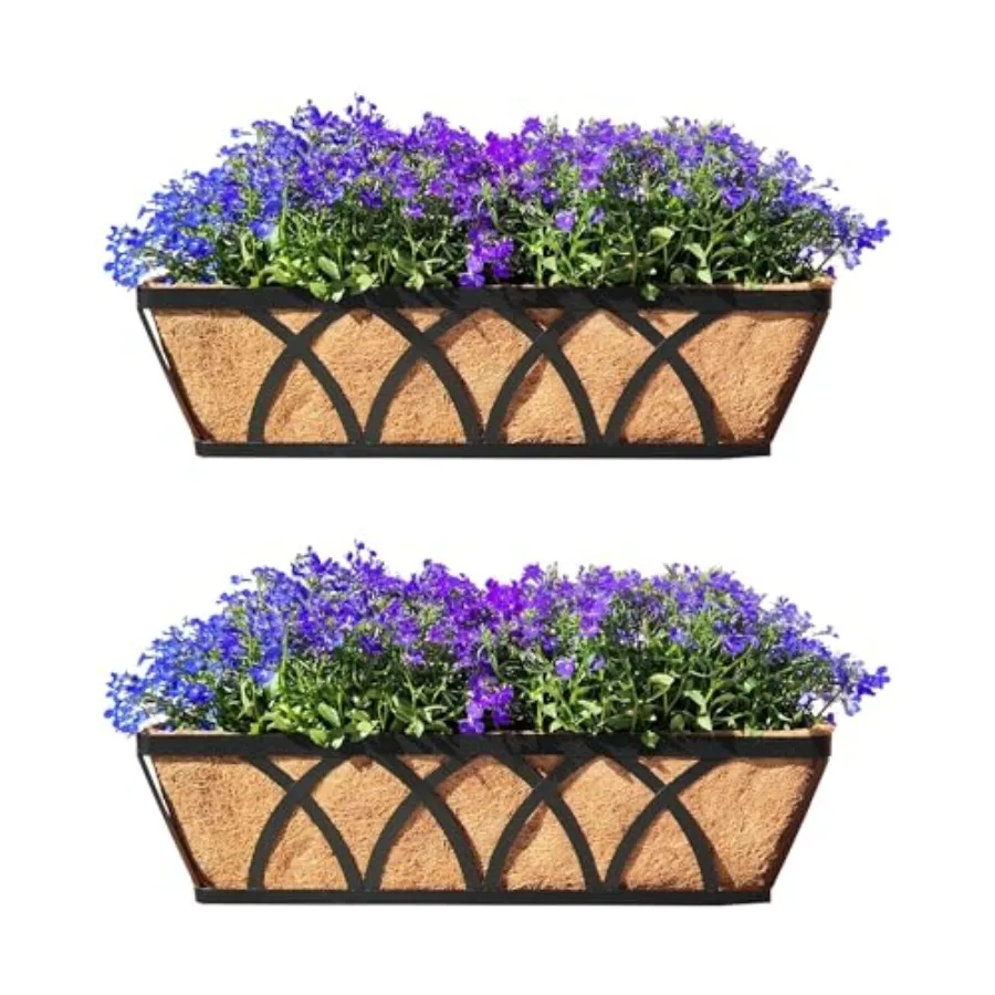 2 Pack 24 Flat Railing Planter Window Box Metal Window Planter Box Horse Trough Planters with Coco Fiber Liner Deck Balcony Rai
2 Pack 24 Flat Railing Planter Window Box Metal Window Planter Box Horse Trough Planters with Coco Fiber Liner Deck Balcony Rai