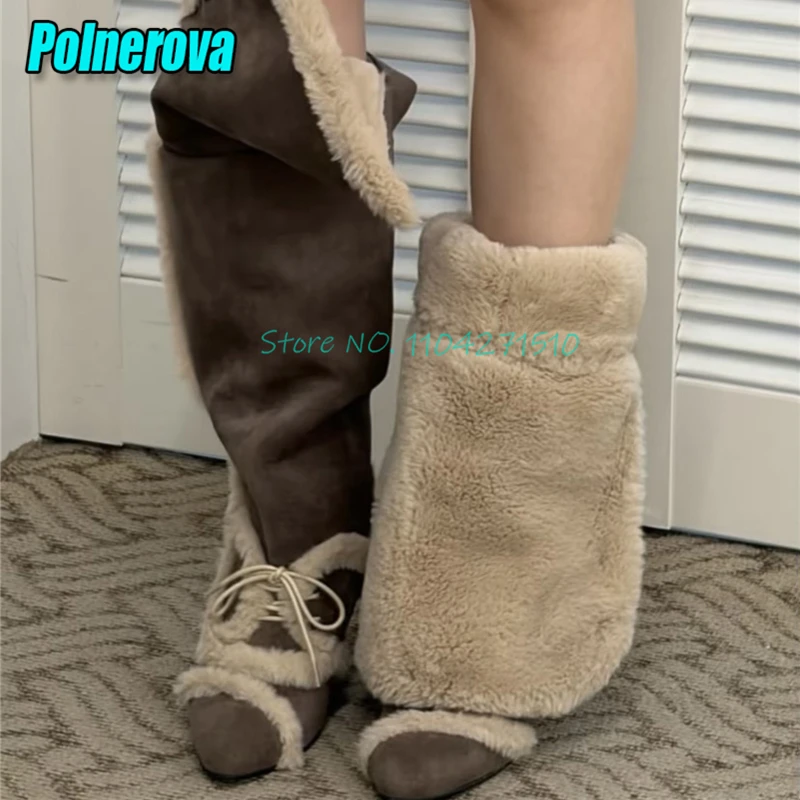 Winter Warm Retro Fur Plush Snow Boots for Women Pointed Toe Side Zipper Thick Heel Knee High Boots Trendy Outdoor Female Shoes
Winter Warm Retro Fur Plush Snow Boots for Women Pointed Toe Side Zipper Thick Heel Knee High Boots Trendy Outdoor Female Shoes