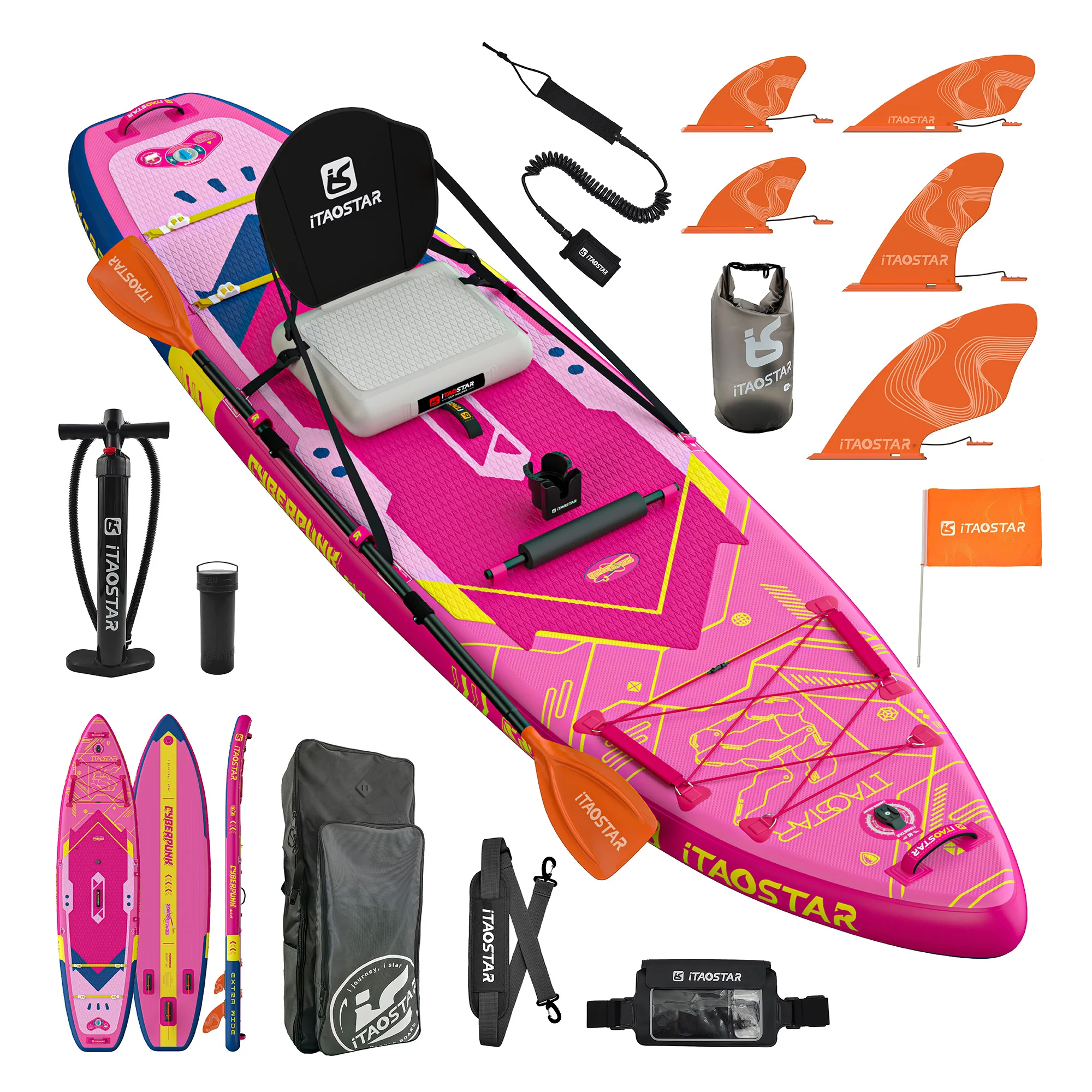 ITAOSTAR Cyberpunk C02D 11'6"x35"x6" High Quality StandUp Paddle Board Inflatable SUP for Fishing Yoga Outdoor Adventures
ITAOSTAR Cyberpunk C02D 11'6"x35"x6" High Quality StandUp Paddle Board Inflatable SUP for Fishing Yoga Outdoor Adventures