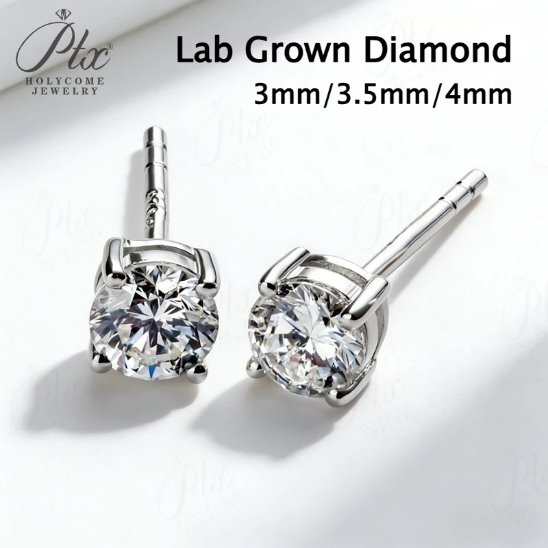 Lab Grown Diamond Stud Earrings 3mm Round Shape 925 Sterling Silver Four Prong Setting Fine Gift Wholesale Holycome Jewelry
Lab Grown Diamond Stud Earrings 3mm Round Shape 925 Sterling Silver Four Prong Setting Fine Gift Wholesale Holycome Jewelry