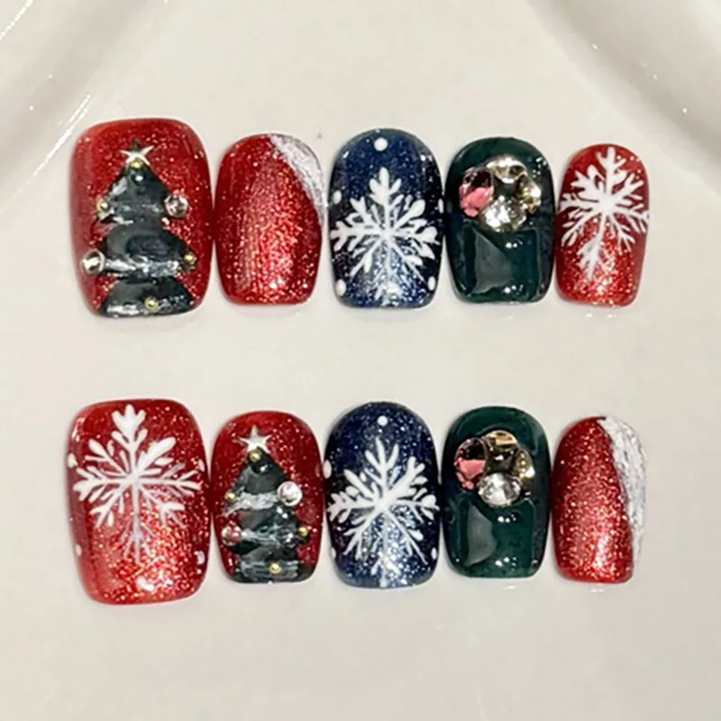 Christmas Wish | High Quality 10pcs Handmade Short Coffin Press On Nails Elegant Hand Painted Fake Nails Wearable Nail Art Tips
Christmas Wish | High Quality 10pcs Handmade Short Coffin Press On Nails Elegant Hand Painted Fake Nails Wearable Nail Art Tips