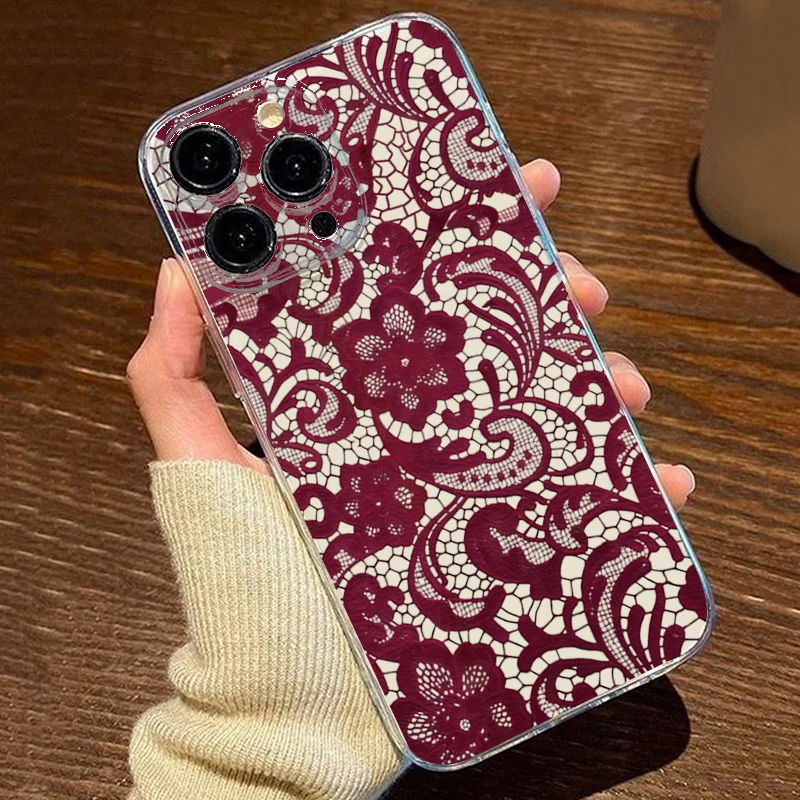 Red Lace Art Pattern Transparent Phone Case for Iphone 17 16 Pro Max 15 14 13 12 11 Mini XS X XR 7 8 Plus SE2 16e Silicone Cover
Red Lace Art Pattern Transparent Phone Case for Iphone 17 16 Pro Max 15 14 13 12 11 Mini XS X XR 7 8 Plus SE2 16e Silicone Cover
