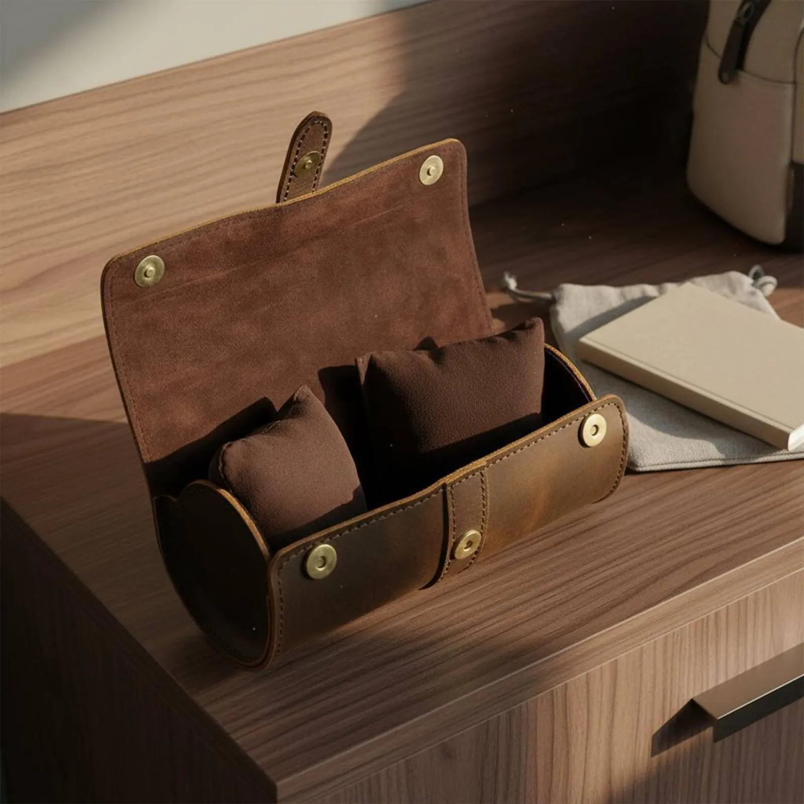 Crazy Horse Leather Watch Pouch Sleek Leather Travel Watch Case Suede Wristwatch Holder Vintage Design Removable Pillows
Crazy Horse Leather Watch Pouch Sleek Leather Travel Watch Case Suede Wristwatch Holder Vintage Design Removable Pillows
