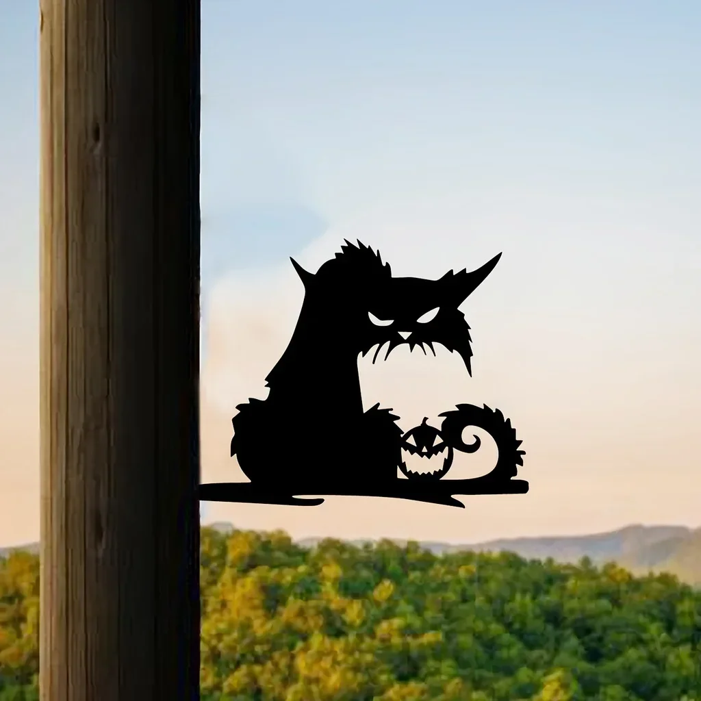 metal iron Horror - Evil Cat on Branch Steel Silhouette Metal Wall Hanging Art Home Garden Yard Patio Outdoor Statue Stake
metal iron Horror - Evil Cat on Branch Steel Silhouette Metal Wall Hanging Art Home Garden Yard Patio Outdoor Statue Stake