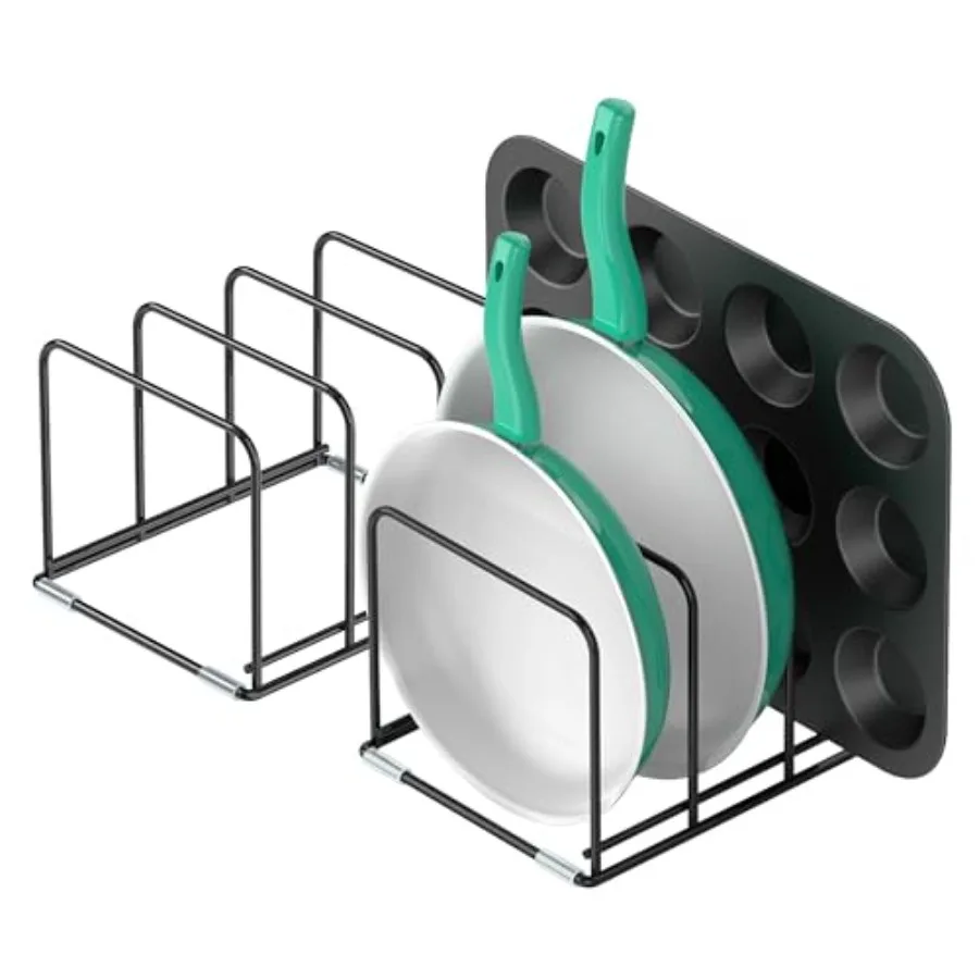 Kitchen Cabet Organizer, Steel Cookware Holder, Divided Holder with 3 for Skillets Baking Tray and Chopping Board Rack - Pan Ho
Kitchen Cabet Organizer, Steel Cookware Holder, Divided Holder with 3 for Skillets Baking Tray and Chopping Board Rack - Pan Ho