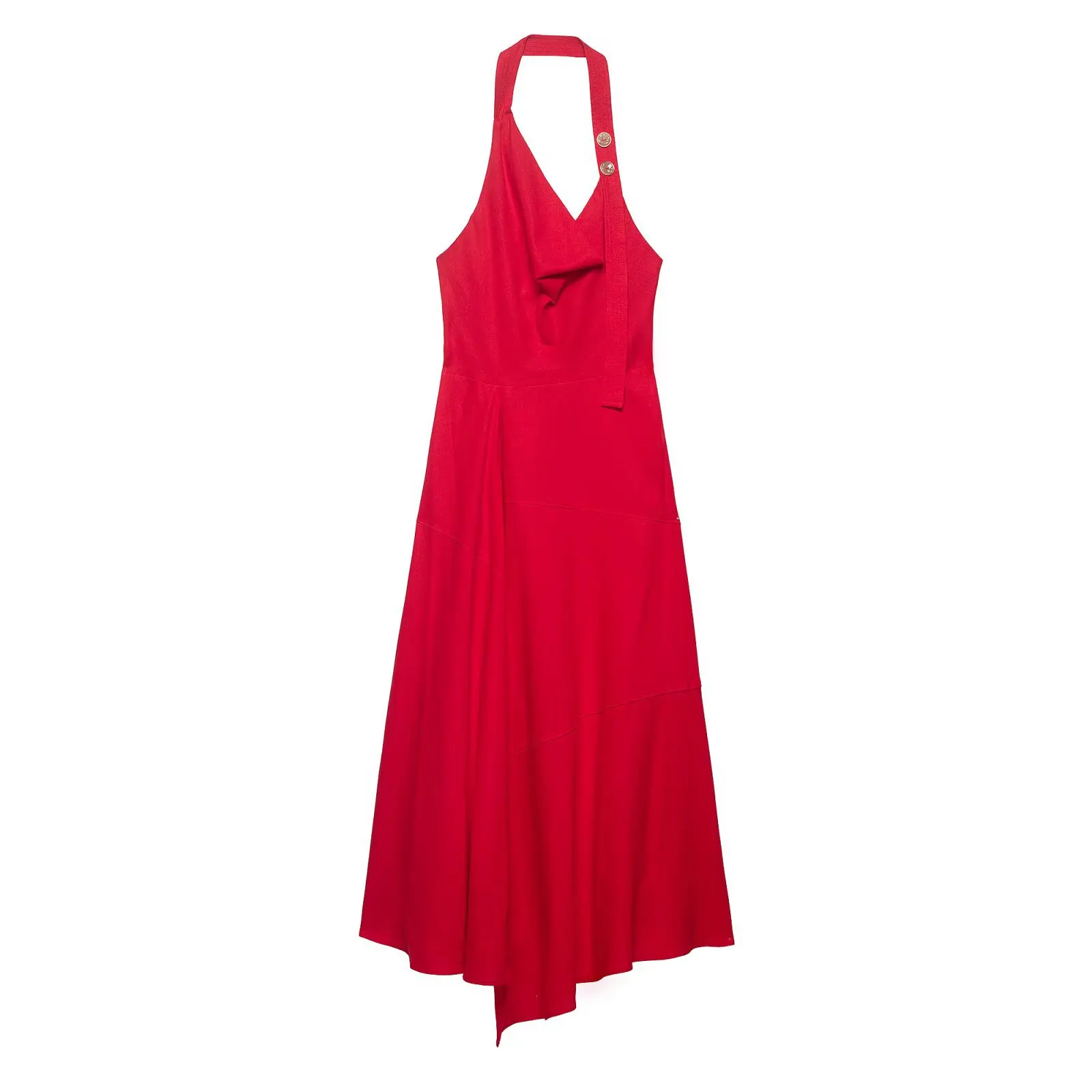 Withered Linen Blended Hanging Neck Swinging Collar Midi Dress Woman Clothes Dress Elegant Party Dresses Vestidos Women's Dress
Withered Linen Blended Hanging Neck Swinging Collar Midi Dress Woman Clothes Dress Elegant Party Dresses Vestidos Women's Dress