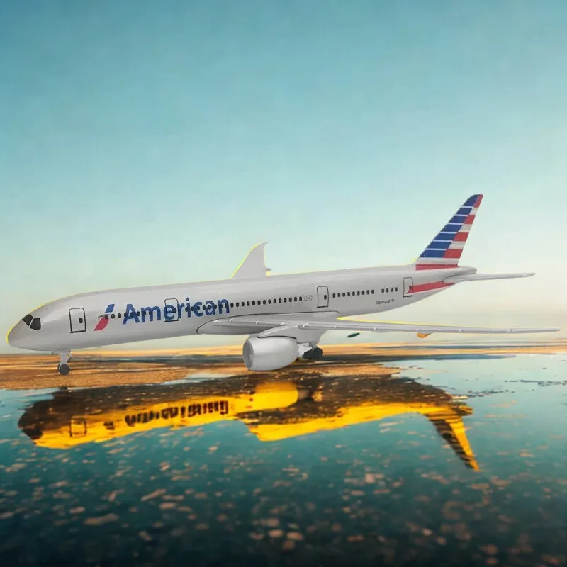 Моделирование 20 см, модель американского самолета 787, авиалайнер из сплава, литой под давлением самолет, игрушки, коллекционная витрина, подставка для детей и взрослых
Моделирование 20 см, модель американского самолета 787, авиалайнер из сплава, литой под давлением самолет, игрушки, коллекционная витрина, подставка для детей и взрослых