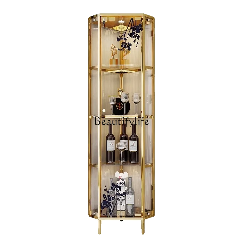 Modern simple high-end light luxury glass door display cabinet against the wall living room black locker
Modern simple high-end light luxury glass door display cabinet against the wall living room black locker