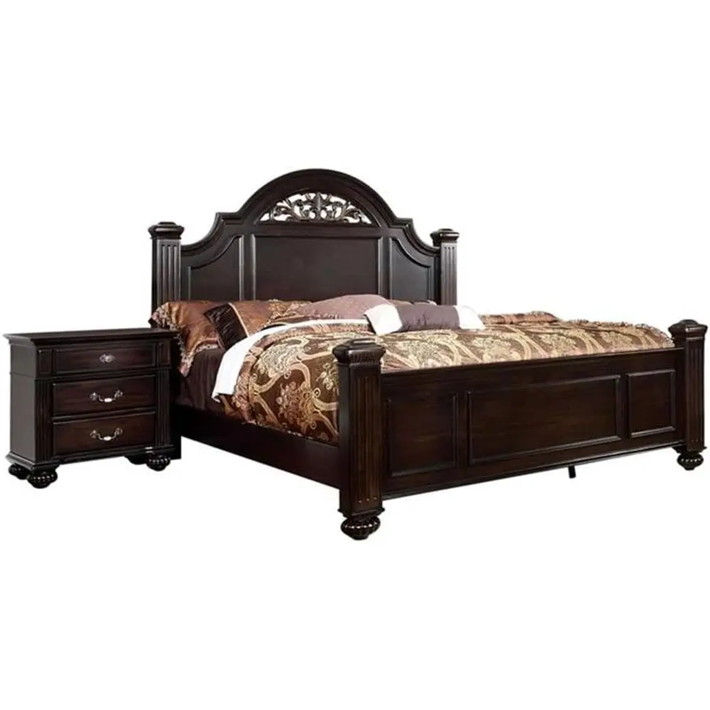2-Piece Queen Walnut Solid Wood Bedroom Set with Nightstand
2-Piece Queen Walnut Solid Wood Bedroom Set with Nightstand