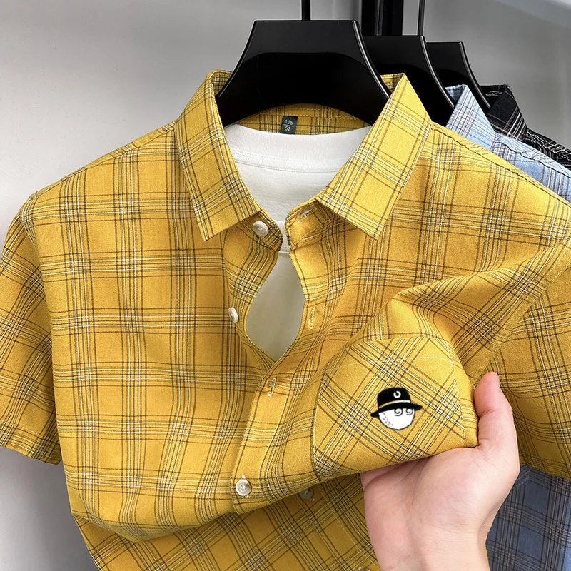 Highquality 100%cotton Summer Man’s Shirt Featuring Lapel Real Pockets Checkered Print Fashionable Minimalist Mens Clothing Top
Highquality 100%cotton Summer Man’s Shirt Featuring Lapel Real Pockets Checkered Print Fashionable Minimalist Mens Clothing Top