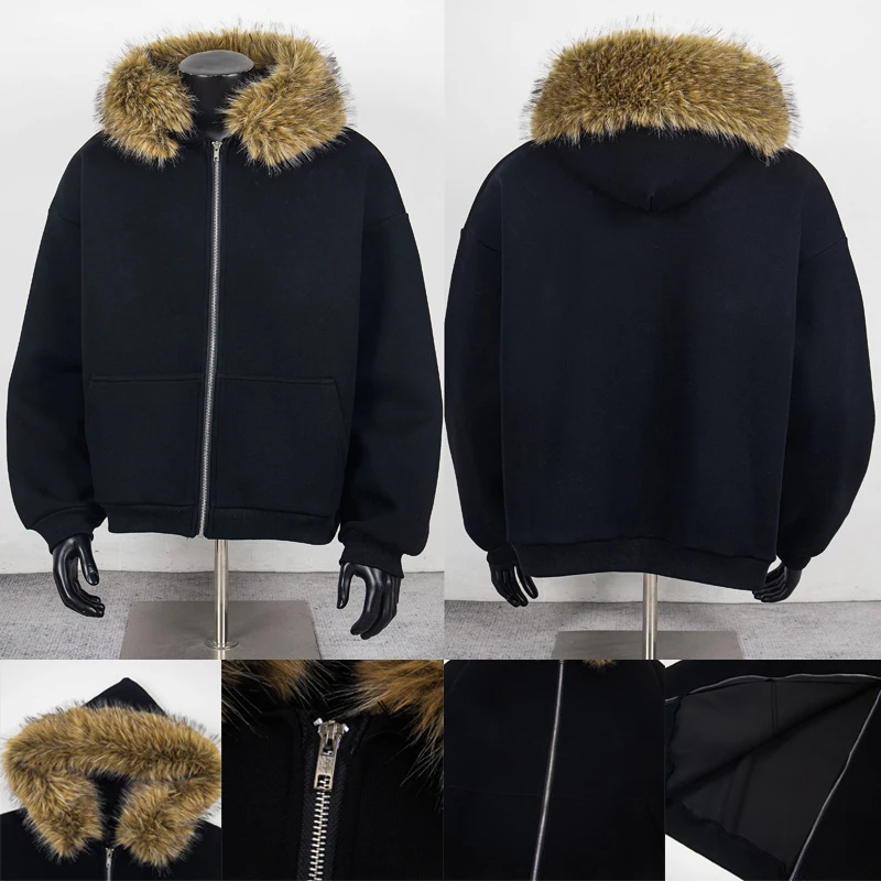 American Trend Kanye West Zipper Sweatshirt Detachable Collar Hoody Streetwear Solid-color Fashionable KANYE WEST Hoodie Jacket
American Trend Kanye West Zipper Sweatshirt Detachable Collar Hoody Streetwear Solid-color Fashionable KANYE WEST Hoodie Jacket