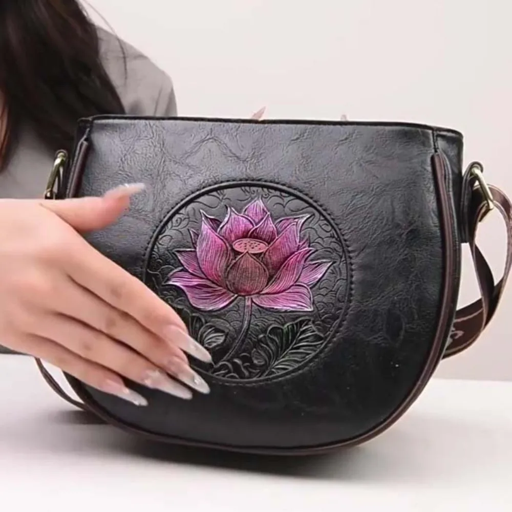 Elegant Middle Aged Mom Bag Soft Leather Printed Wide Strap Lotus Embossed Shoulder Bag Anti-splash Water Multi Pocket
Elegant Middle Aged Mom Bag Soft Leather Printed Wide Strap Lotus Embossed Shoulder Bag Anti-splash Water Multi Pocket
