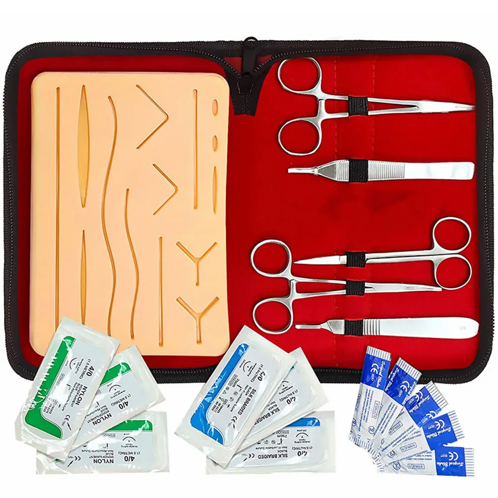 1Set Practice Suture Kit Professional Suturing Skill Trainer Silicone Pad 14 Realistic Wounds Biological 
1Set Practice Suture Kit Professional Suturing Skill Trainer Silicone Pad 14 Realistic Wounds Biological