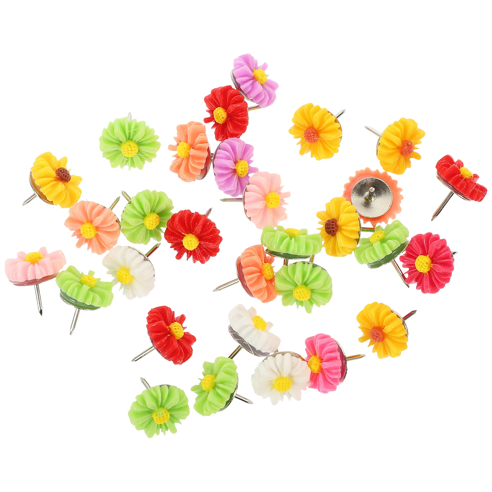 60pcs Replaceable Push Pins Multi-Function Thumbtacks Delicate Daisy Shaped Map Accessories Compact Office Desk Home Supplies
60pcs Replaceable Push Pins Multi-Function Thumbtacks Delicate Daisy Shaped Map Accessories Compact Office Desk Home Supplies