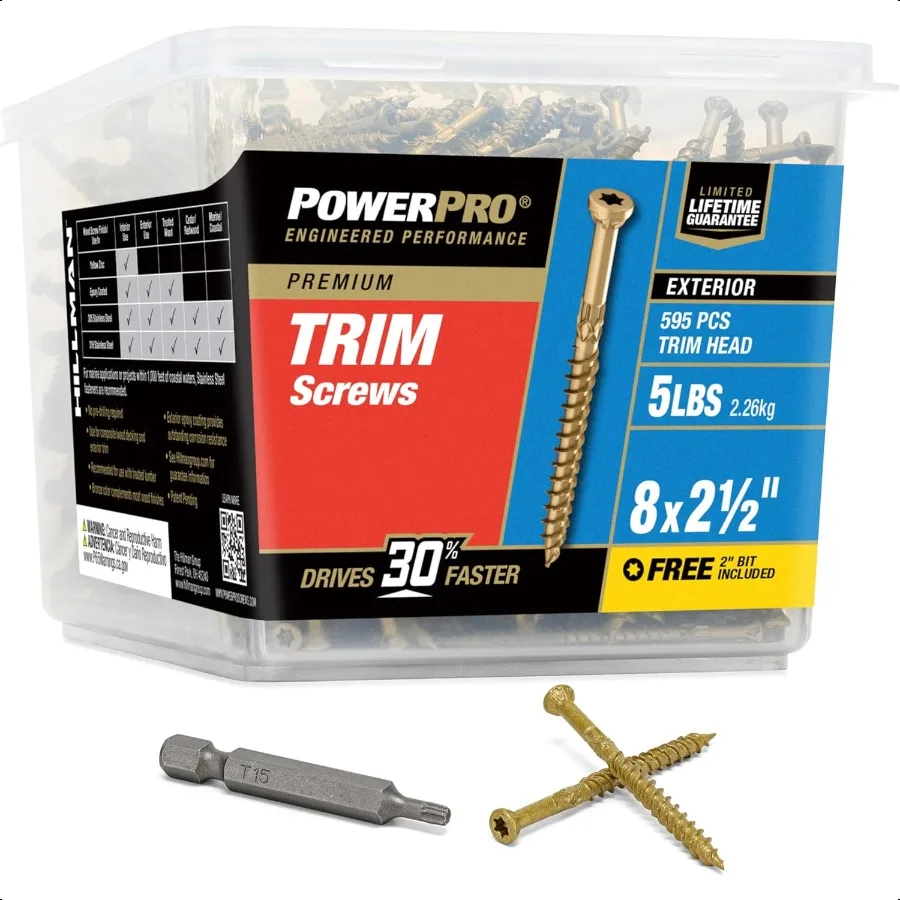 Premium Exterior Wood Screws 8 x 21 2Inch AllPurpose Deck Screws for Outdoor Projects T25 Star Bit Included Bronze 595 Pieces 4
Premium Exterior Wood Screws 8 x 21 2Inch AllPurpose Deck Screws for Outdoor Projects T25 Star Bit Included Bronze 595 Pieces 4