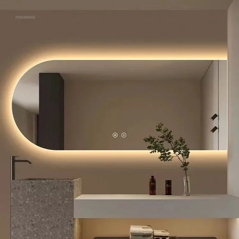 Modern Simple Bathroom Mirrors for Toilet Anti-fog Three-color Light Irregular Mirrors Light Luxury Glass Mirror for Cloakroom
Modern Simple Bathroom Mirrors for Toilet Anti-fog Three-color Light Irregular Mirrors Light Luxury Glass Mirror for Cloakroom