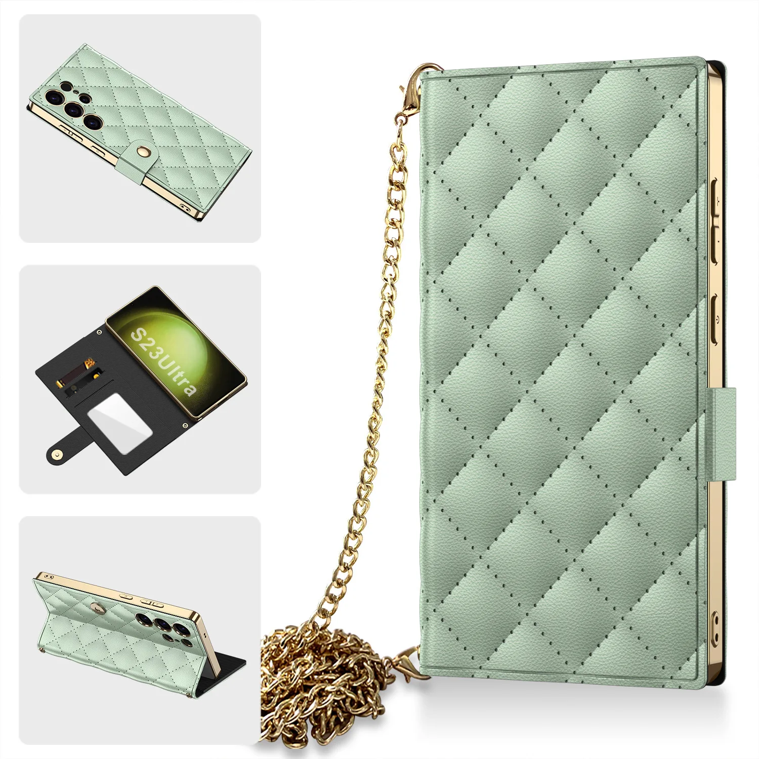 New Luxury Adjustable Crossbody Pu Leather With Mirror Wallet With Card Holder Phone Case For Samsung Galaxy S25 S24 S23ultra
New Luxury Adjustable Crossbody Pu Leather With Mirror Wallet With Card Holder Phone Case For Samsung Galaxy S25 S24 S23ultra