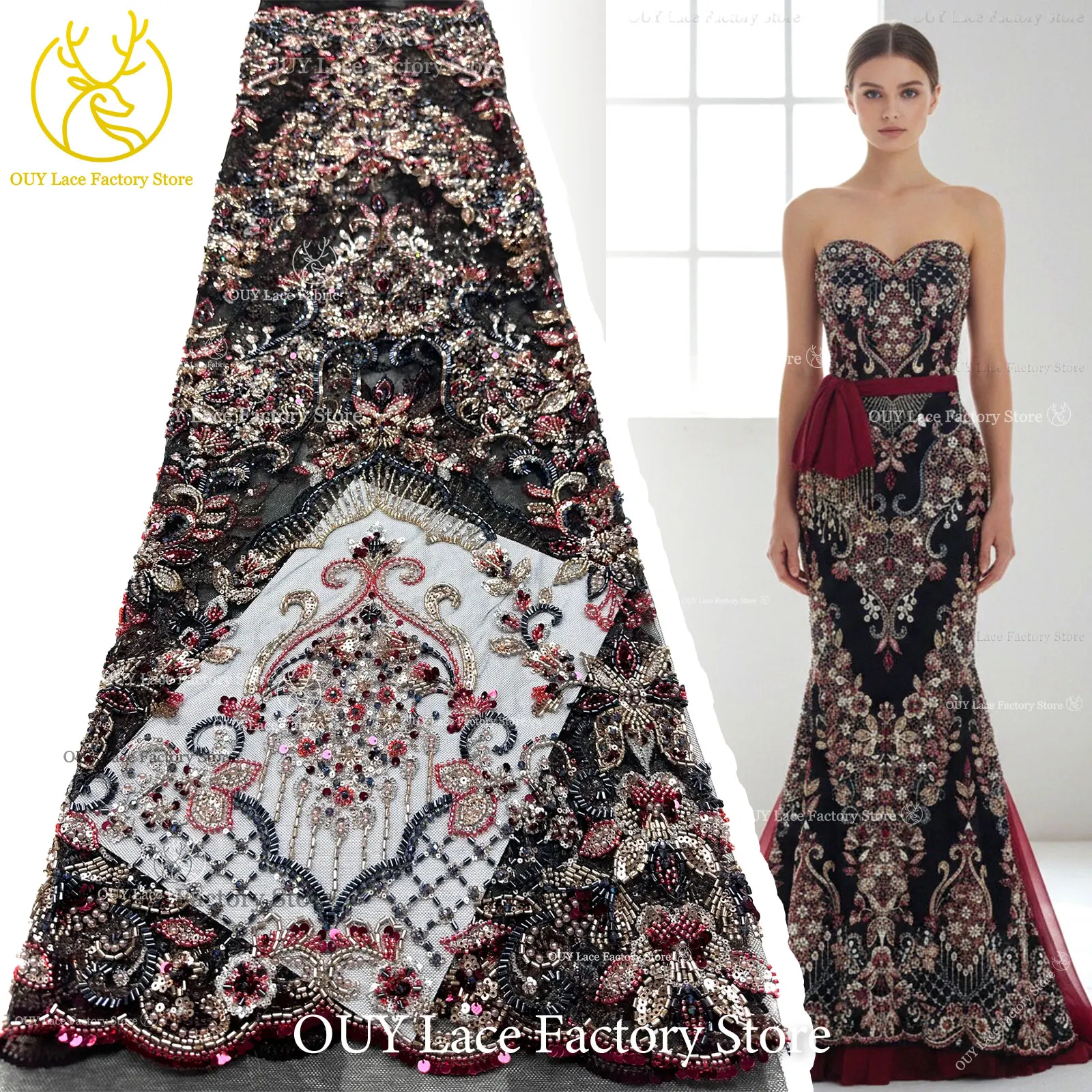 High-End French Handmade Embroidery Beaded Lace Fabric African Nigerian Sequins Lace Fabric For Sewing Wedding Bridal Dress
High-End French Handmade Embroidery Beaded Lace Fabric African Nigerian Sequins Lace Fabric For Sewing Wedding Bridal Dress