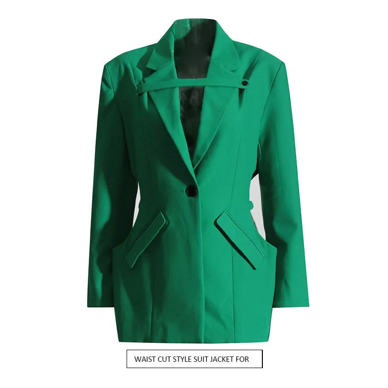 European American personality versatile jacket fashion one-button pockets long sleeves waist blazer outerwears 2025 woman traf
European American personality versatile jacket fashion one-button pockets long sleeves waist blazer outerwears 2025 woman traf