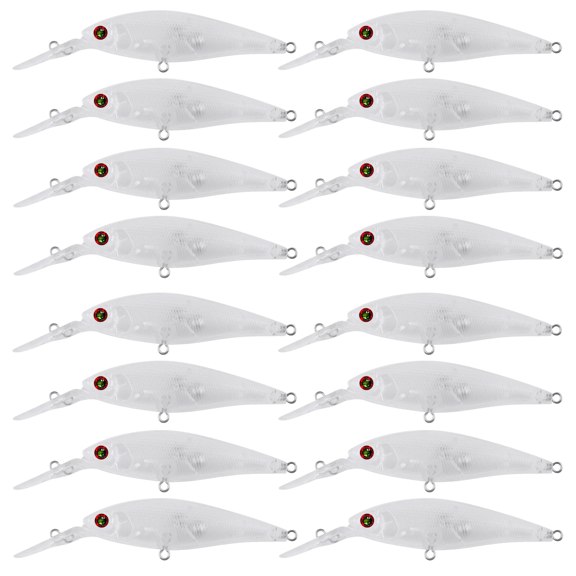 20pcs Fishing Unpainted Lures Long Tongue Blank Bait 9.3cm 4.5g DIY Clear Crankbaits Hard Artificial Minnow Baits with 3D Eyes
20pcs Fishing Unpainted Lures Long Tongue Blank Bait 9.3cm 4.5g DIY Clear Crankbaits Hard Artificial Minnow Baits with 3D Eyes