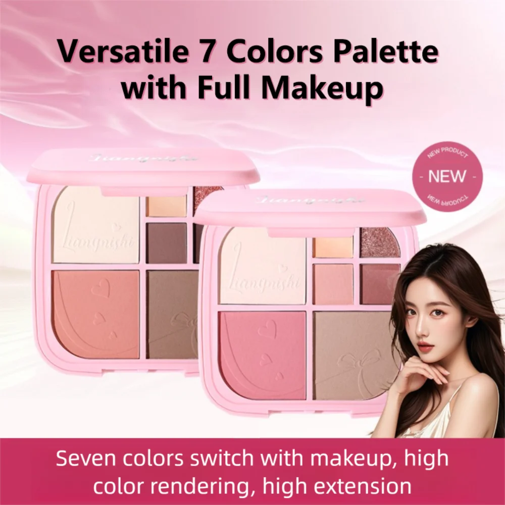 Brighten Eye Shadow Cosmetics Blush Shading Powder Highlighting Powder Disc with Mirror Long Lasting 7 Color Face Palette Party
Brighten Eye Shadow Cosmetics Blush Shading Powder Highlighting Powder Disc with Mirror Long Lasting 7 Color Face Palette Party