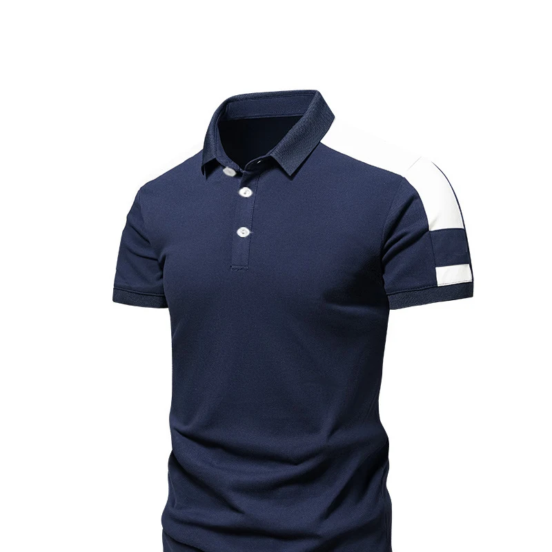Men's Summer Short Sleeved Color Blocked Sports Casual Fashion Golf Polo Collar Men's Top
Men's Summer Short Sleeved Color Blocked Sports Casual Fashion Golf Polo Collar Men's Top