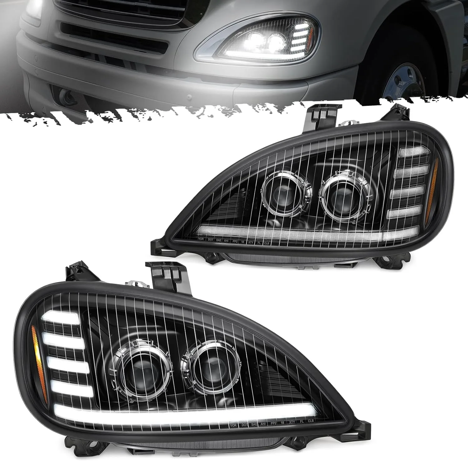 LED Headlights Assembly Compatible with Columbia 1996-2017 with Start Animation Sequential Turn Signal 6500K IP67
LED Headlights Assembly Compatible with Columbia 1996-2017 with Start Animation Sequential Turn Signal 6500K IP67