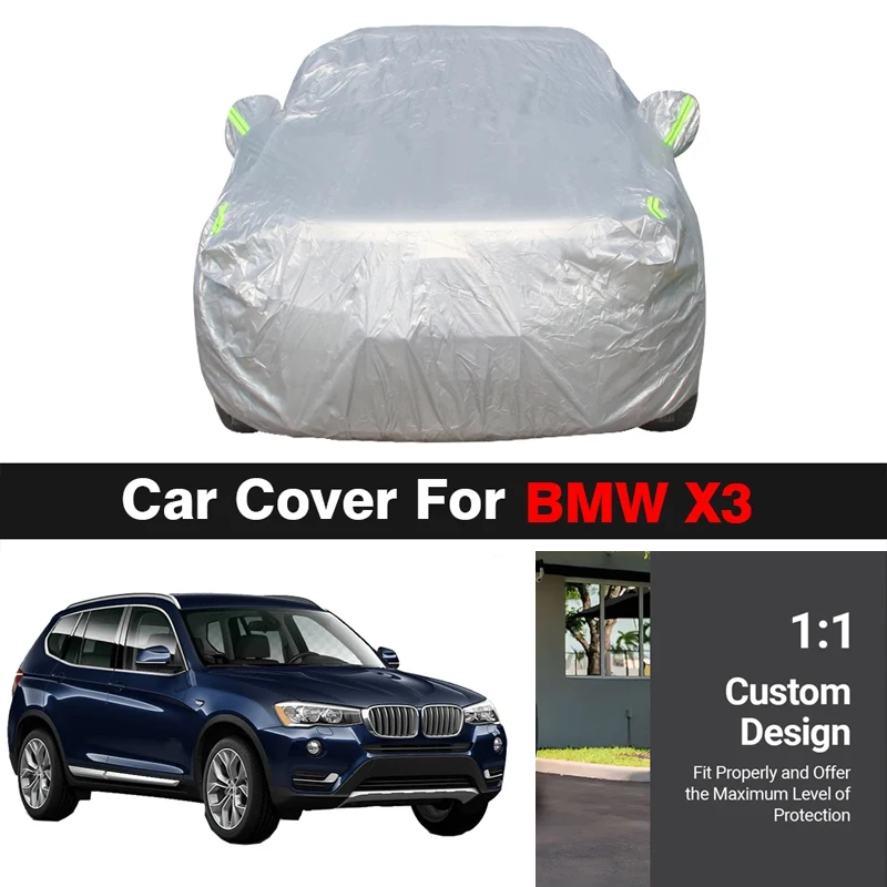 Full Car Cover For BMW X3 2003-2022 SUV Outdoor Anti-UV Sun Shade Rain Snow Wind Prevent Cover All Weather Suitable
Full Car Cover For BMW X3 2003-2022 SUV Outdoor Anti-UV Sun Shade Rain Snow Wind Prevent Cover All Weather Suitable