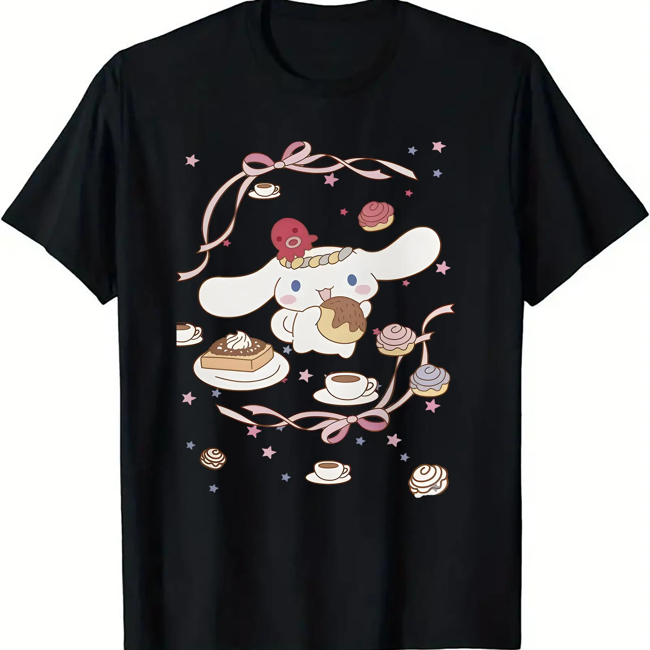 Летняя оригинальная милая футболка Sanrio Cinnamoroll с мультяшным принтом, мужская и женская одинаковые свободные повседневные универсальные топы с короткими рукавами
Летняя оригинальная милая футболка Sanrio Cinnamoroll с мультяшным принтом, мужская и женская одинаковые свободные повседневные универсальные топы с короткими рукавами