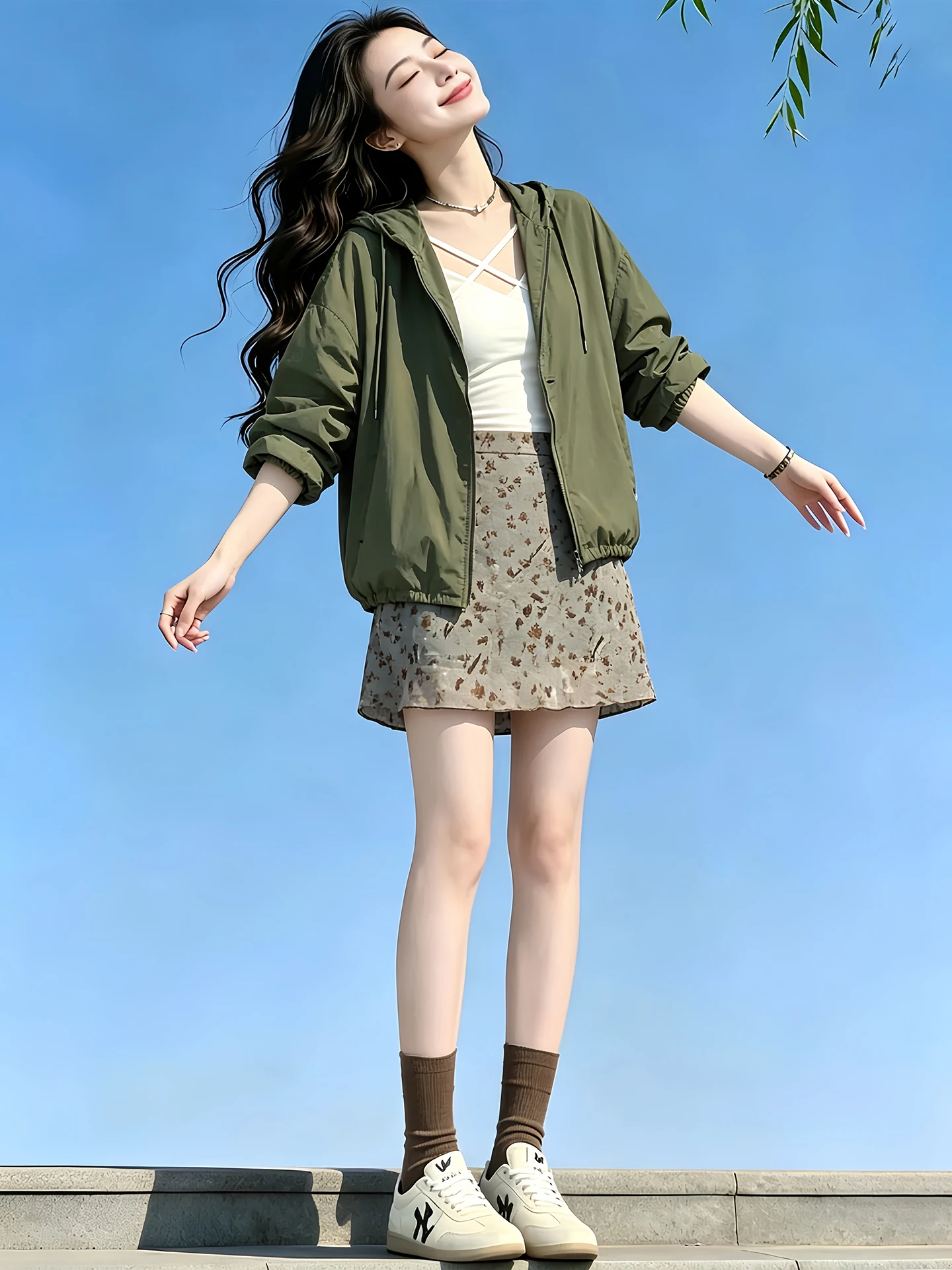 American Style Outdoor Casual Breathable Loose Mid-Length Jacket V-Neck Color Outerwear with A-Line Print Skirt Tw...
American Style Outdoor Casual Breathable Loose Mid-Length Jacket V-Neck Color Outerwear with A-Line Print Skirt Tw...