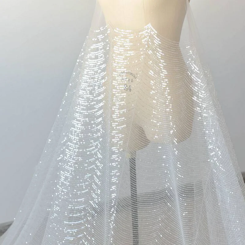 Wave Sequin Embroidered Lace Tulle Fabric for DIY Sewing Handmade Wedding Dress Garment Accessories Clothing Fashion Cloth
Wave Sequin Embroidered Lace Tulle Fabric for DIY Sewing Handmade Wedding Dress Garment Accessories Clothing Fashion Cloth
