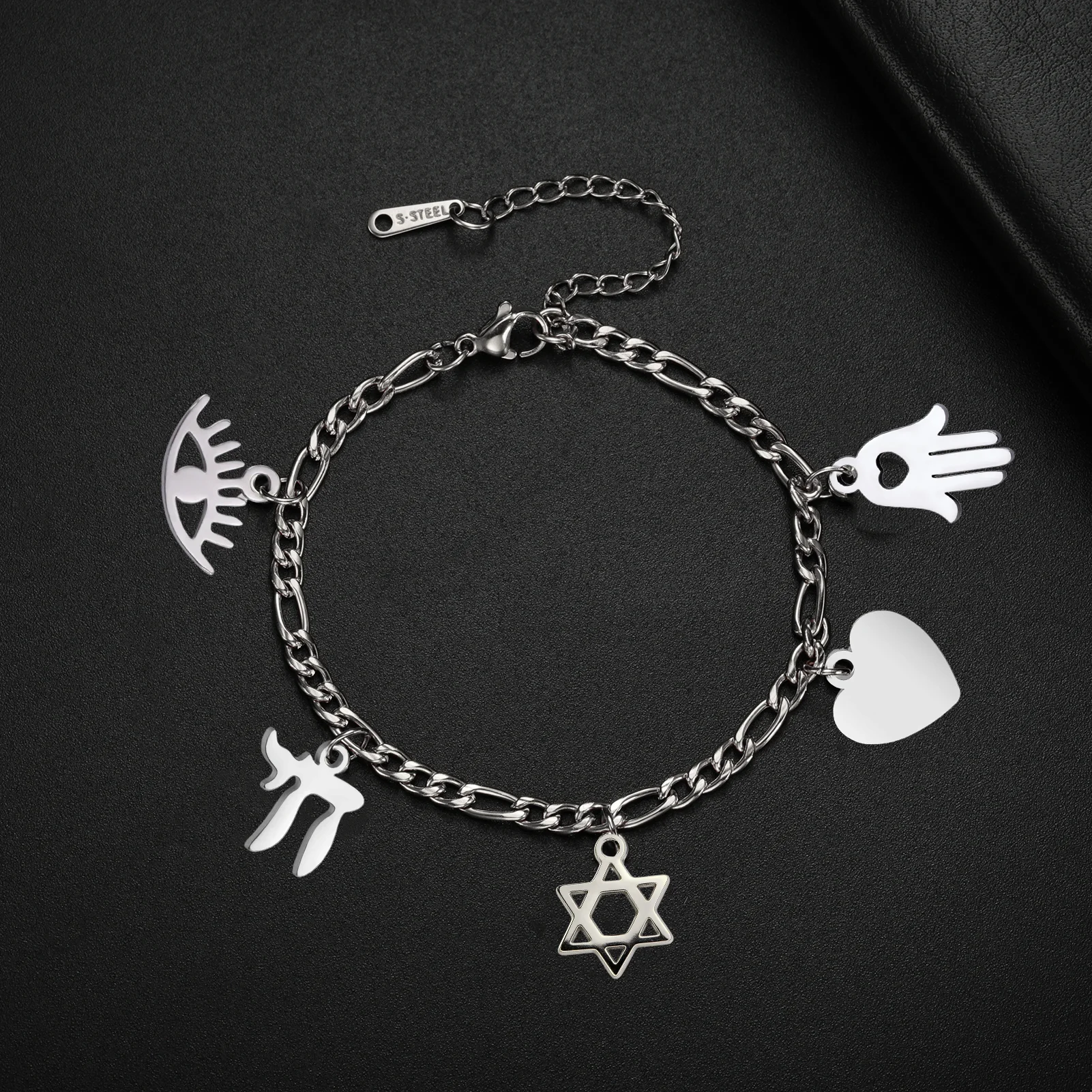 Amaxer Small Jewish Star Bracelets for Women Men Personalized Jewish Chai Fatima Charm Pendant Stainless Steel Jewelry Gifts
Amaxer Small Jewish Star Bracelets for Women Men Personalized Jewish Chai Fatima Charm Pendant Stainless Steel Jewelry Gifts