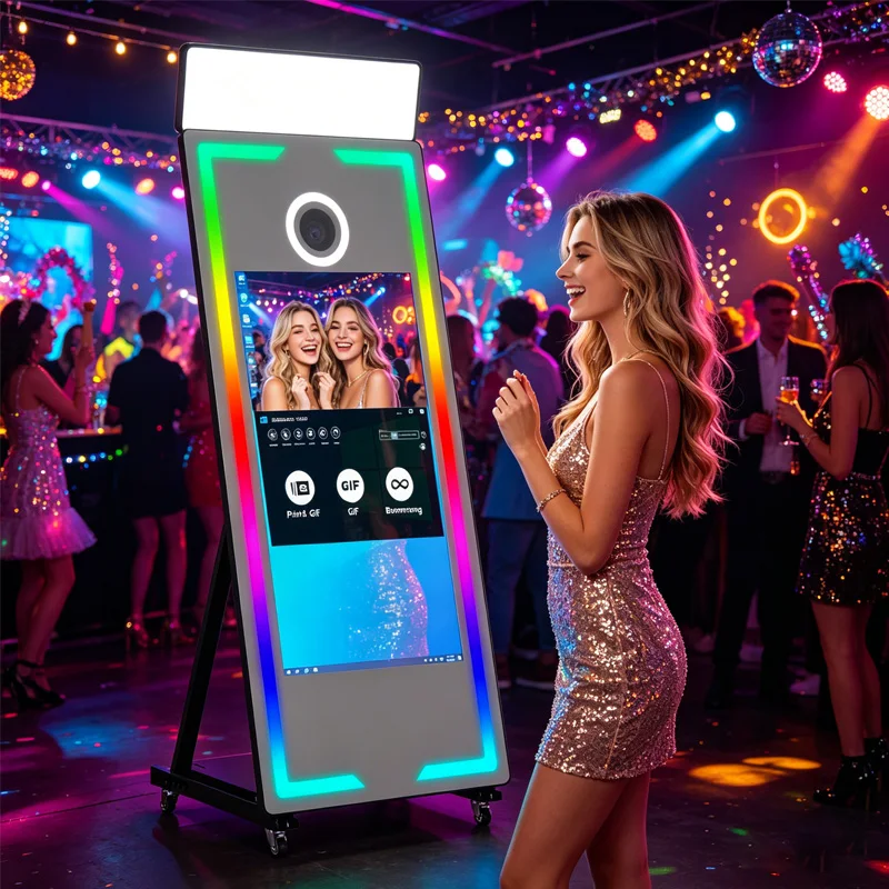 Portable Magic Mirror Photo Booth Machine with Touch Screen & Fill Light, Perfect for Parties, Weddings & Corporate Events
Portable Magic Mirror Photo Booth Machine with Touch Screen & Fill Light, Perfect for Parties, Weddings & Corporate Events