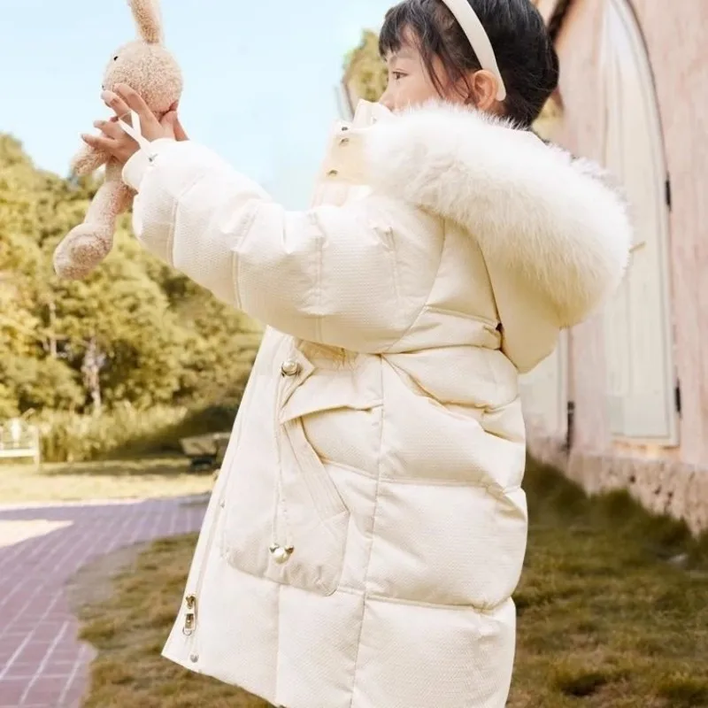 Teenage girls' down jacket winter new style children's loose and plush thick fur collar coat 110-170cm 
Teenage girls' down jacket winter new style children's loose and plush thick fur collar coat 110-170cm