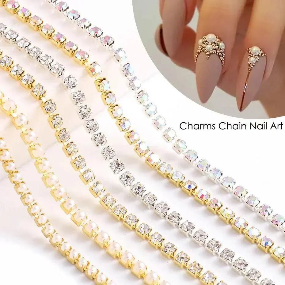 50cm Nail Art Diamond Chain Colorful Nail Charms deco ongles Nail Art Accessories Metal Steel Chain 3D Nail Art Decoration
50cm Nail Art Diamond Chain Colorful Nail Charms deco ongles Nail Art Accessories Metal Steel Chain 3D Nail Art Decoration