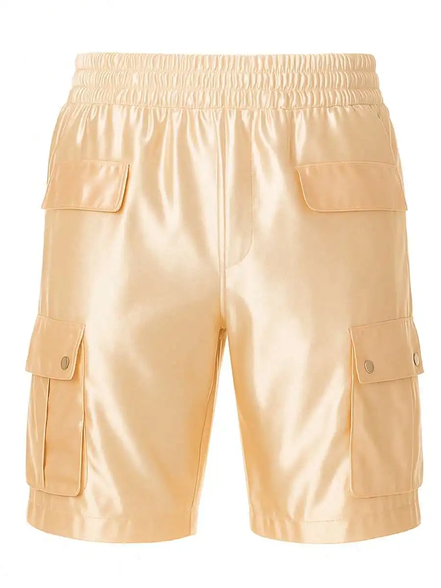 Men Satin Cargo Shorts Elastic Waist Drawstring Pockets Casual Summer Streetwear
Men Satin Cargo Shorts Elastic Waist Drawstring Pockets Casual Summer Streetwear