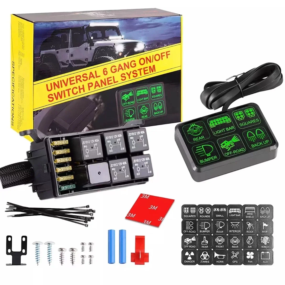 off Road Light Accessory 12V 24V Dimmable on off 6 Gang LED Switch Panel with Electronic Relay System for Car Truck Boat ATV UTV
off Road Light Accessory 12V 24V Dimmable on off 6 Gang LED Switch Panel with Electronic Relay System for Car Truck Boat ATV UTV