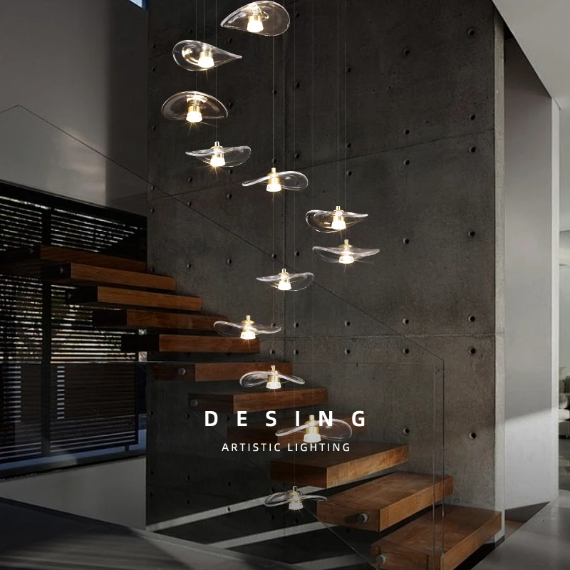 Modern Lighting Staircase High Ceiling Glass Chandelier Villa Duplex Loft Pendant Light Lustre Minimalist Long Stairs Chandelier
Modern Lighting Staircase High Ceiling Glass Chandelier Villa Duplex Loft Pendant Light Lustre Minimalist Long Stairs Chandelier