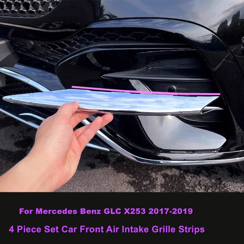 4 Piece Chrome Front Grille Air Intake Protective Cover Strips Trim For Mercedes Benz GLC X253 2017-2019 Exterior Accessories
4 Piece Chrome Front Grille Air Intake Protective Cover Strips Trim For Mercedes Benz GLC X253 2017-2019 Exterior Accessories