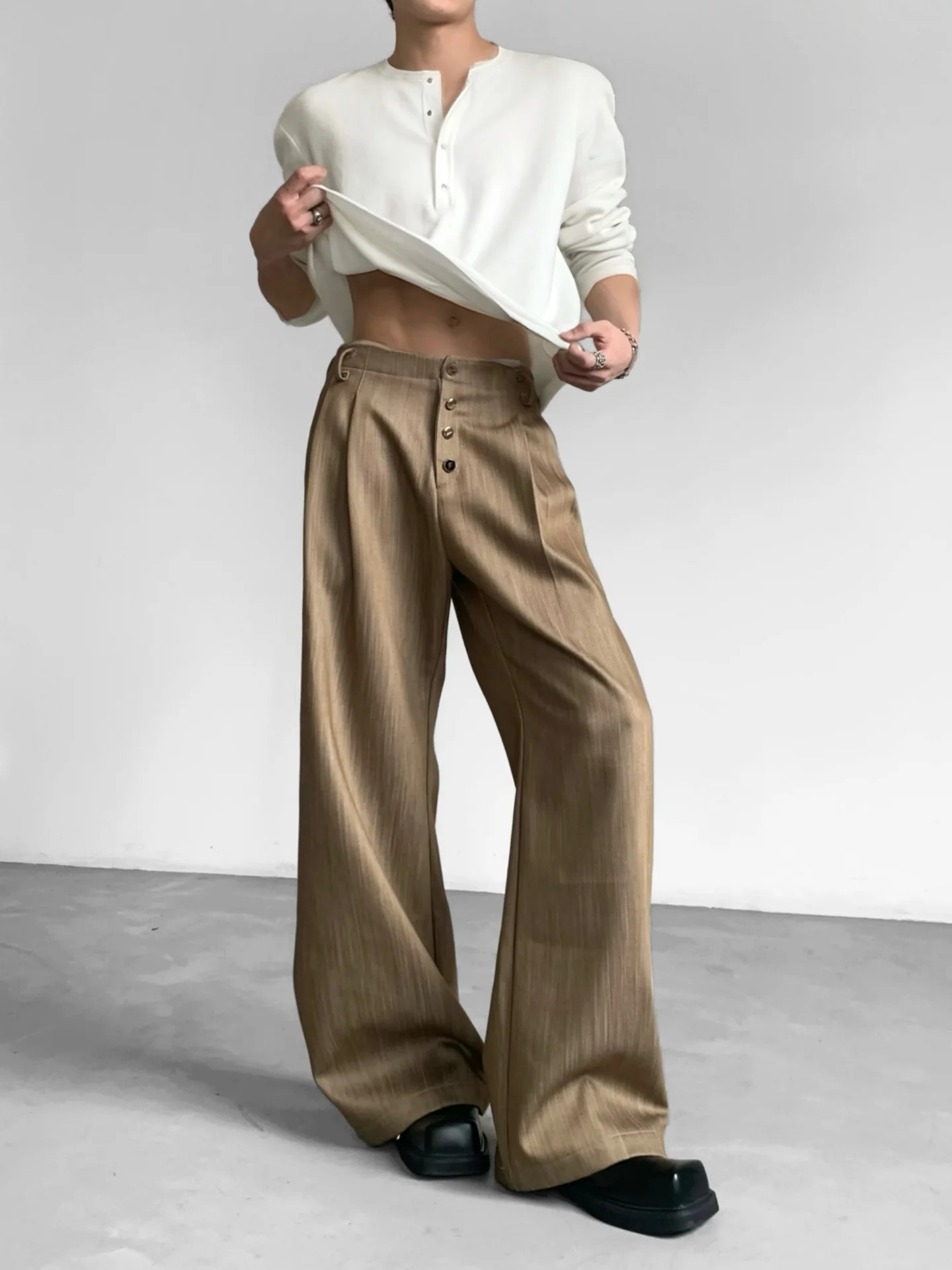 Ace American Retro Pleated Button High Waist Straight Leg Men's Casual Pants Loose Fit Cleanfit Comfortable Workwear Trousers
Ace American Retro Pleated Button High Waist Straight Leg Men's Casual Pants Loose Fit Cleanfit Comfortable Workwear Trousers