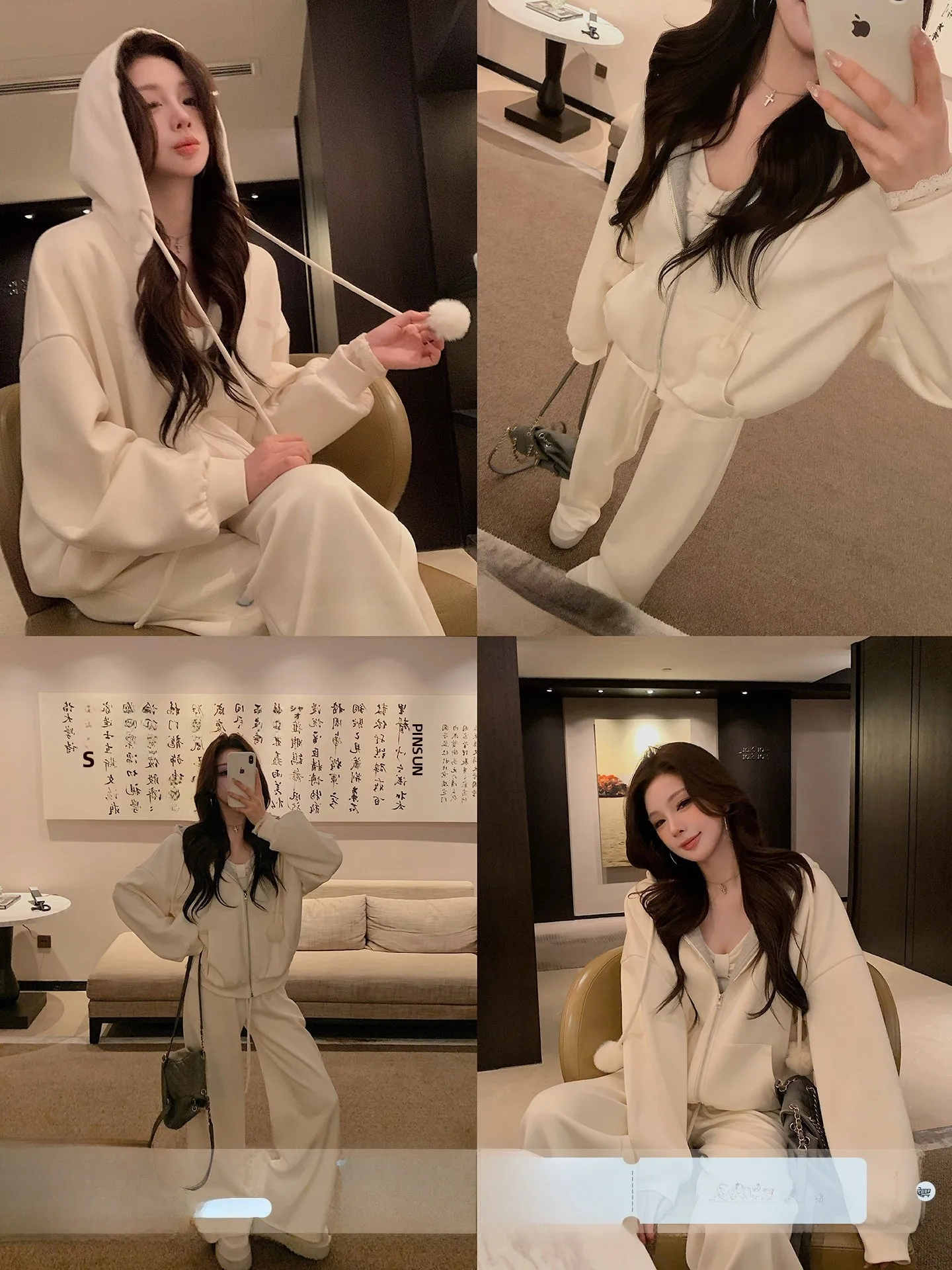 Ultra-Lush Hooded Sweatshirt Set Women's Loose Casual Pants Comfortable Spring Autumn Winter Fashion Ensemble by Qi Ruo Ya
Ultra-Lush Hooded Sweatshirt Set Women's Loose Casual Pants Comfortable Spring Autumn Winter Fashion Ensemble by Qi Ruo Ya
