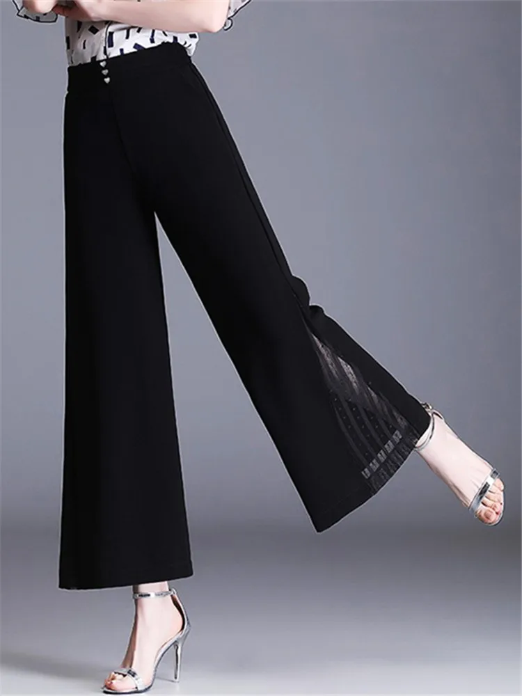Summer New Women's High Waist Wide Leg Pants Chiffon Loose Fit Nine Points Open Split Drapey Straight Korean Style Trousers
Summer New Women's High Waist Wide Leg Pants Chiffon Loose Fit Nine Points Open Split Drapey Straight Korean Style Trousers