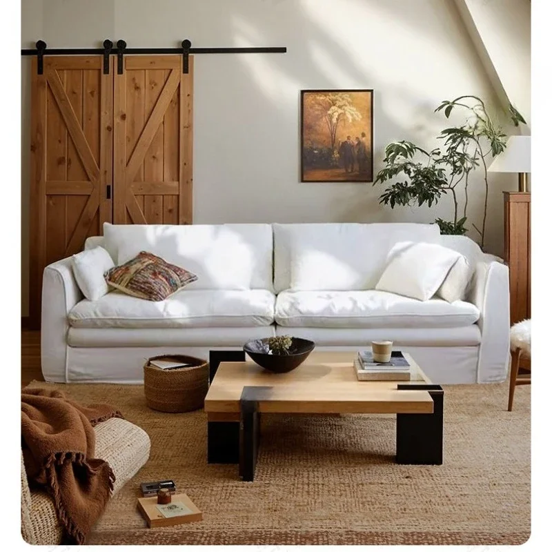 Wabi Sand Wind Embracing Sofa Cotton and Linen Fabric Living Room Small Unit Removable and Washable French Cream Wind
Wabi Sand Wind Embracing Sofa Cotton and Linen Fabric Living Room Small Unit Removable and Washable French Cream Wind
