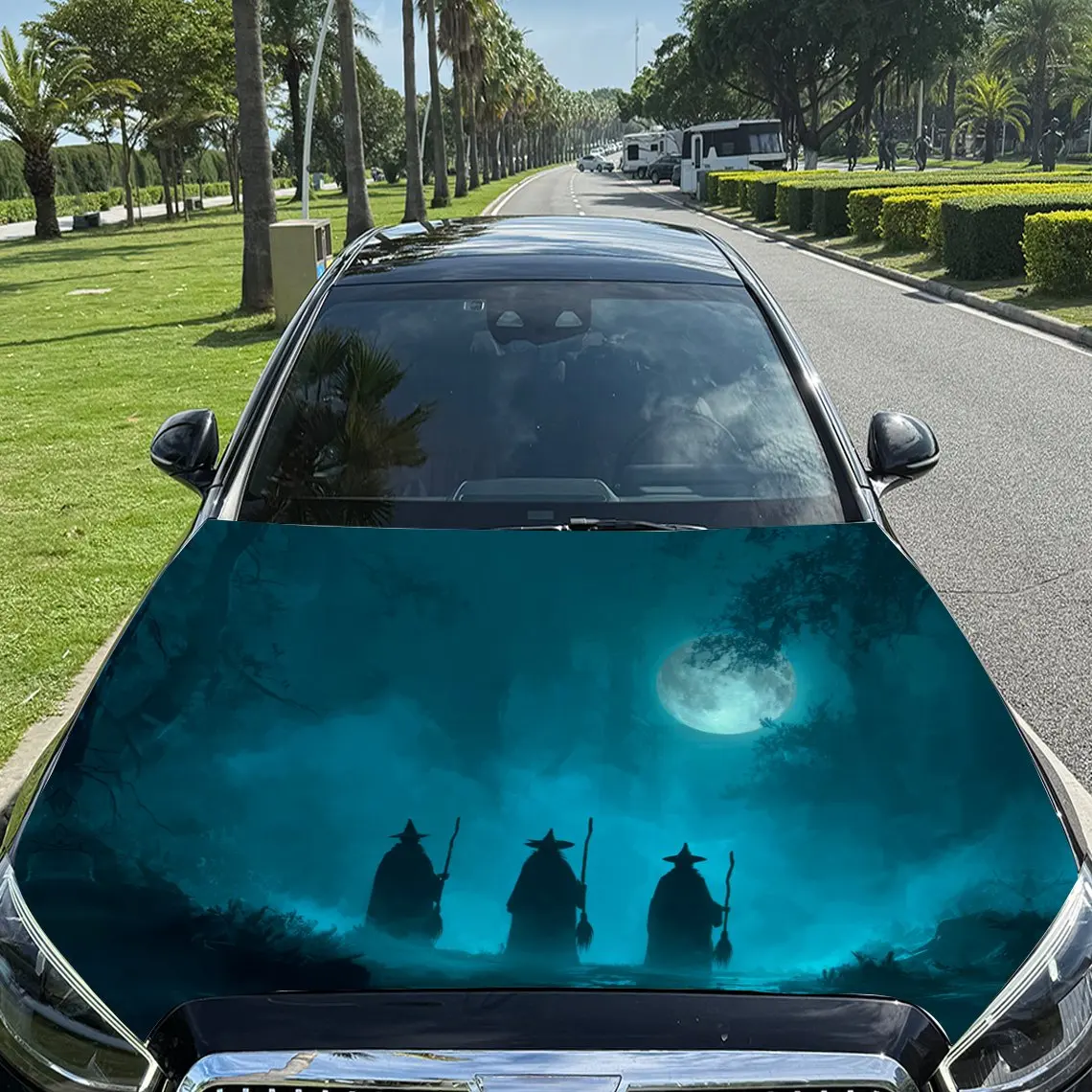 Blue Moon and Three Witches Car Vinyl Wrap, PVC Material Waterproof Car Hood Sticker, Self-Adhesive Scratch-Resistant Stickers f
Blue Moon and Three Witches Car Vinyl Wrap, PVC Material Waterproof Car Hood Sticker, Self-Adhesive Scratch-Resistant Stickers f