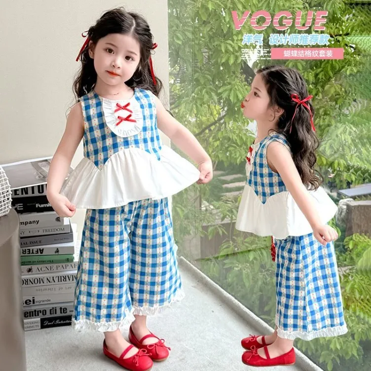 Girls Shirts Children's Sleeveless Checkered Tops Plaid Patchwork Skirt Vest & Loose Casual Pants 2PCS Sets Kids Clothes Outfit
Girls Shirts Children's Sleeveless Checkered Tops Plaid Patchwork Skirt Vest & Loose Casual Pants 2PCS Sets Kids Clothes Outfit