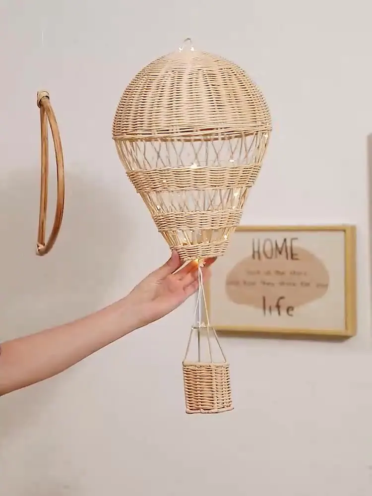 Handmade Craft Rattan Woven Hot Air Balloon Pendant Wall Hanging Ornament Children's Room Decoration Photo Props
Handmade Craft Rattan Woven Hot Air Balloon Pendant Wall Hanging Ornament Children's Room Decoration Photo Props