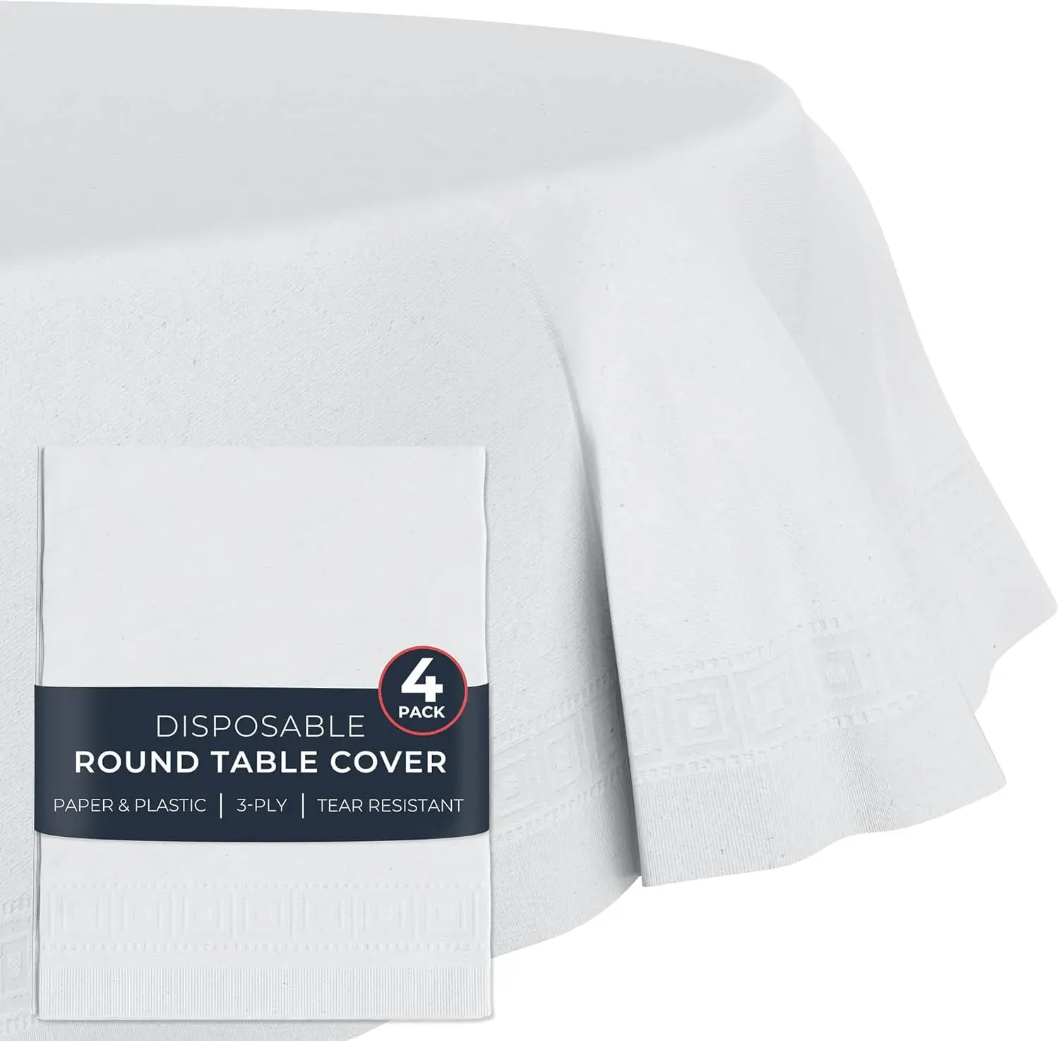 Paper Tablecloths for Round Tables | 4 Pack | White, 3-Ply Premium Paper & Plastic Table Cloths for Parties, Disposable
Paper Tablecloths for Round Tables | 4 Pack | White, 3-Ply Premium Paper & Plastic Table Cloths for Parties, Disposable